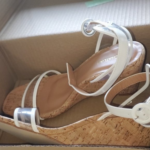 Clear White Plastic Wedge heels - Picture 4 of 9